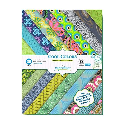 Paperhues Cool Colors Collection Scrapbook Papers 8.5x11" Pad, 36 Sheets Cover