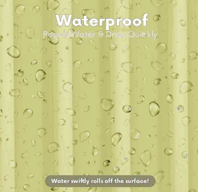 ProBytes Shower Curtain, Made of PEVA, Water Repellent, Mildew Resistant, 180x180cm, 71x71inch, Rail Hooks,Feather Light - Image 2