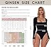 QINSEN Black Bodysuit for Women Sexy Square Neck Long Sleeve Slimming Shirt Tops S