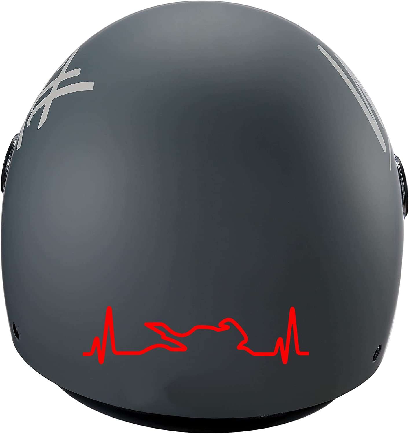 Kit 2 Adesivi Casco Moto Cuore Che batte cardiopalma segni Vitali cardiogramma Decalcomanie Scegli Colore e Misura -cod. 1659- (070 Nero, cm 12 x 3 (cadauno))