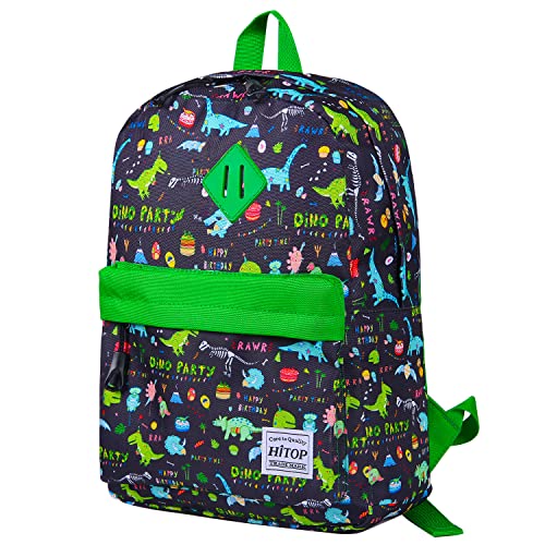 Sac à dos pour enfant, maternelle et maternelle, léger, petit, mignon, école, écolier primaire, sac à dos pour tout-petits, garçons, filles, Noir et vert Cover