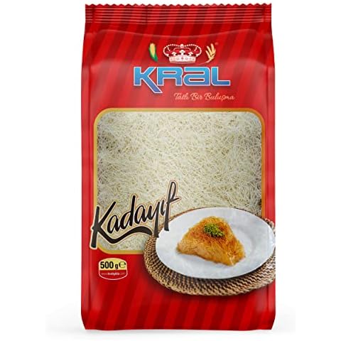 Kral Kataifi Shredded Fillo Dough, Dried Kadayif Pastry Dough, Kataifi, One of the Most Popular Syrup Sweetened Turkish Desserts, Shredded Phyllo Dough, Kunafa Dough, Loose Kanafeh Pastry 1.1lb (500g) Cover