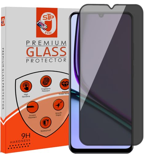 Image of STP FEEL Premium Grade Privacy Tempered Glass Screen Protector Guard Compatible For HMD Vibe 2 5G (6.75 Inch, Pack of 1) Full Edge to Edge Coverage Anti-Spy /Anti-Peeping 9H Hardness