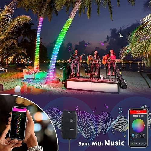 FrankEver Smart Light String Indoor Outdoor Decor Light, Bluetooth LED RGB Ball Lights with App and Remote Control, IP65 Waterproof, 10M 66 LEDs, 54 Scene Modes 4 Music Modes, for Garden Balcony Party