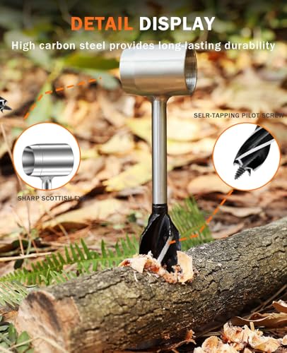 PEAKTREND Bushcraft Gear, chave helicoidal manual para perfuração fácil de madeira - Chave de colono