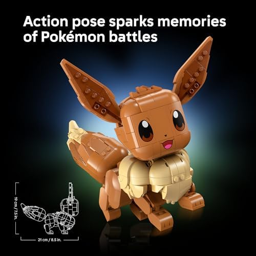 LEGO Pokémon Eevee - Collectible Building Set for Adults, Ages 18+ - Posable Pokémon Figure for Display - Desk, Bookshelf or Home Office Decor - Gift for Men & Women - 72151 - 4