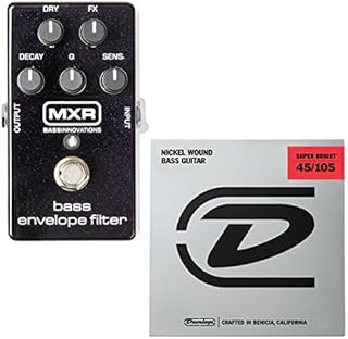 MXR M-82 Bass Envelope Filter Pedal Bundle with 1 set Dunlop Super Bright bass guitar strings, 45-105