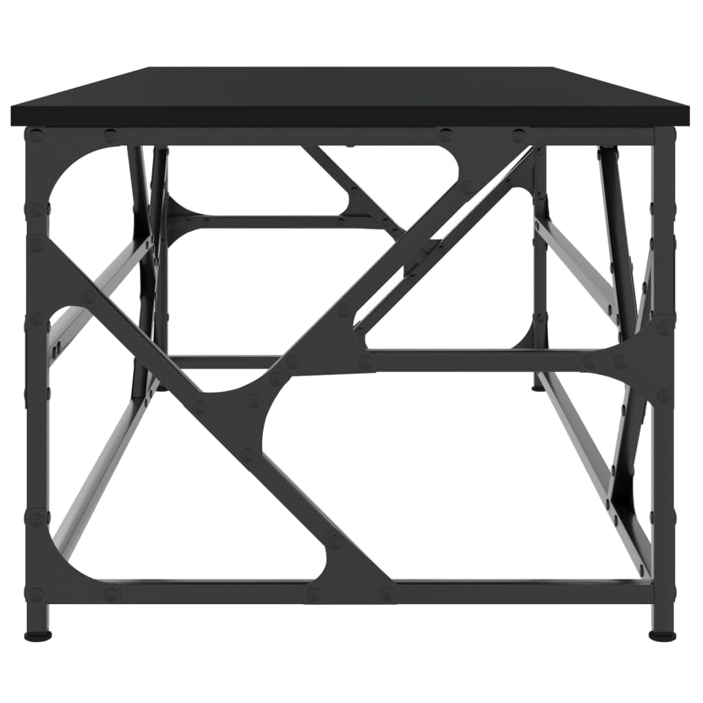 Homgoday Tavolino da caffè nero 100 x 50 x 40 cm, in legno ingegnerizzato, tavolino da tè per soggiorno, sala d'accoglienza degli ospiti, camera da letto e ufficio mobili tipo 1
