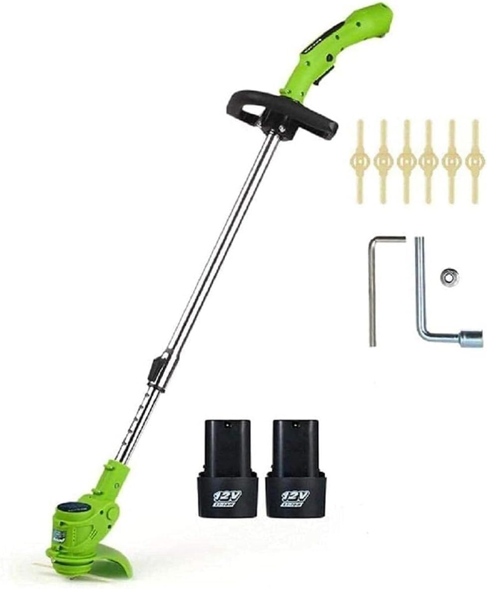 Élagage de jardin facilité avec le coupe-herbe électrique 12V/24V et ses deux batteries