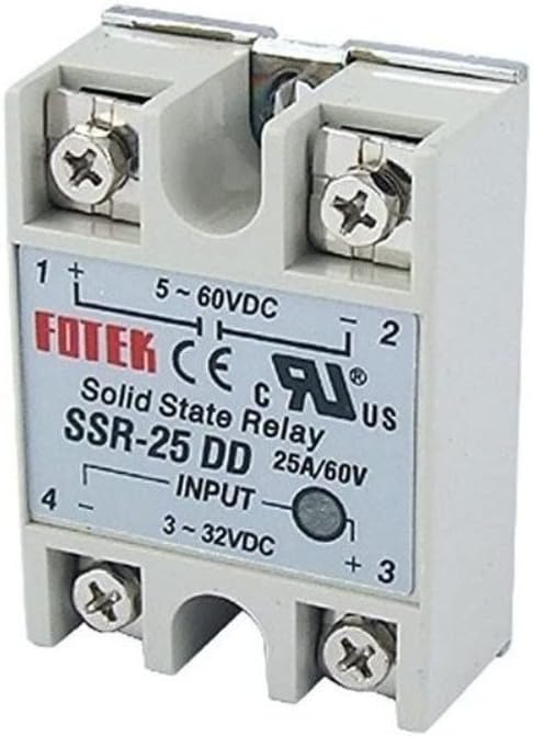 Fotek DC To DC 5-60V SSR-25DD Solid State Relay 3-32VDC/5-60VDC 25A