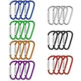 metagio 28 Stück Karabiner Klein Schlüsselanhänger, Aluminiumlegierung Karabinerhaken Schlüsselanhänger, Mini Karabiner Schlüsselanhänger für Camping, Angeln, Wandern oder Reisen