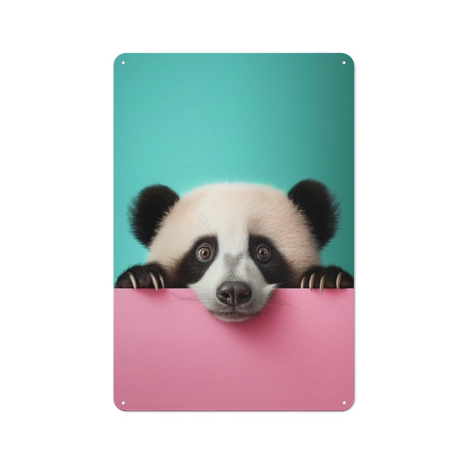 Metal Sign 30x20cm with Funny Panda Bear Animals for Hallway Wall, Vintage Decor, for Vintage Wall Decor Fans, for Themed Room Decoration