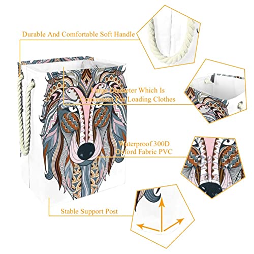 Panier à linge tête de loup imperméable et pliable pour salle de bain - 6