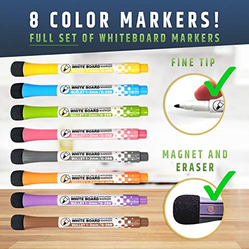 Magnetic Dry-Erase Weekly Menu & Meal Planner For Kitchen Fridge + Free Bonus - Grocery/To-Do Lists Board | With 8 Whiteboard Markers | Daily Dinner Planner Set For Home | 10"X16" #TOP5