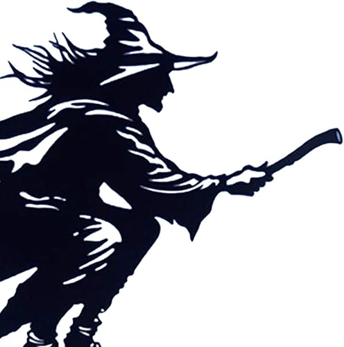 Miniatura 4 de Alnicov Veleta de metal de bruja, veleta de acero inoxidable con montaje en el techo, decoración de jardín para exteriores, granja, patio, jardín,