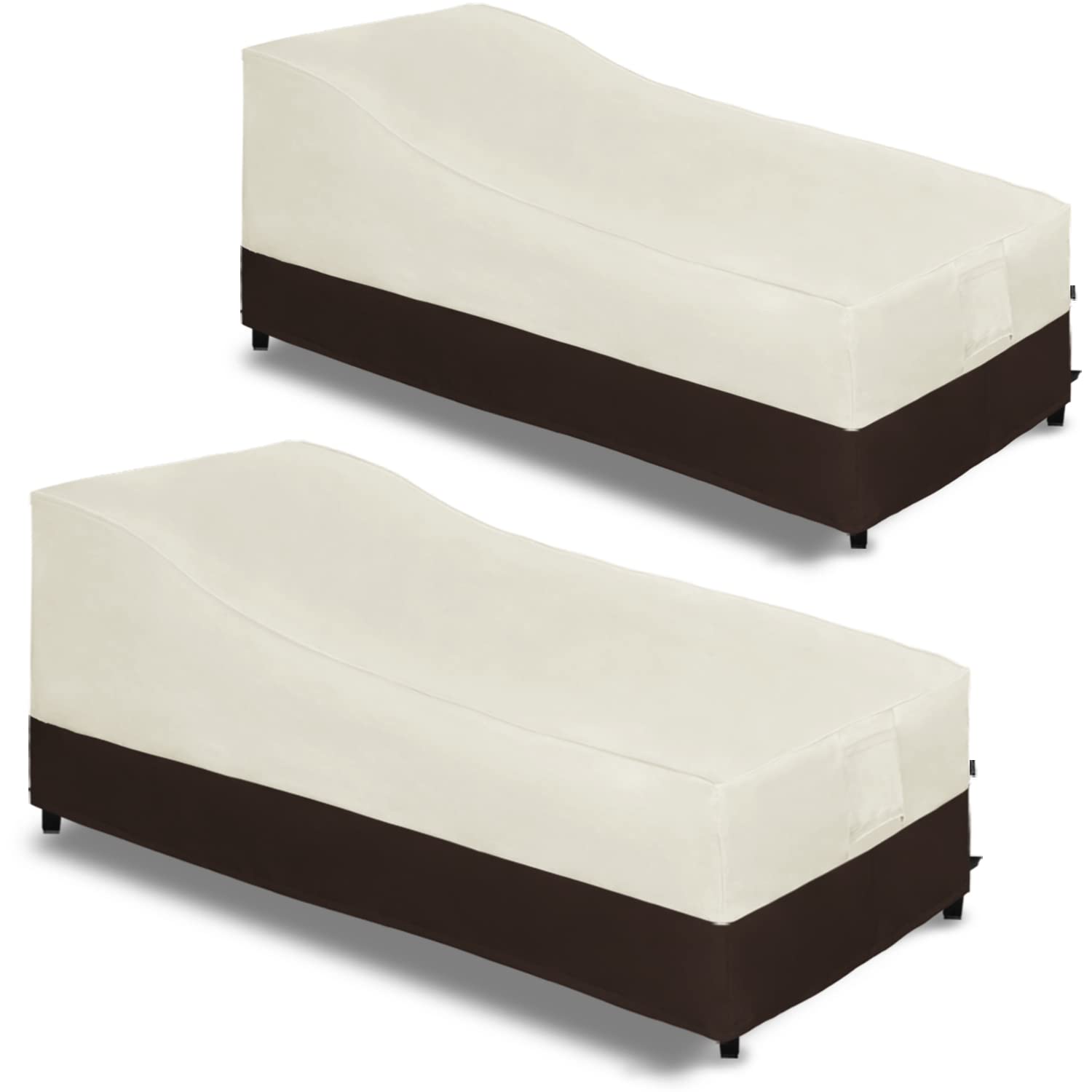 Easy-Going Waterproof Outdoor Chaise Lounge Cover, Heavy Duty Patio Lounge Chair Cover, Windproof Outdoor Furniture Cover with Air Vent 2 Pack-