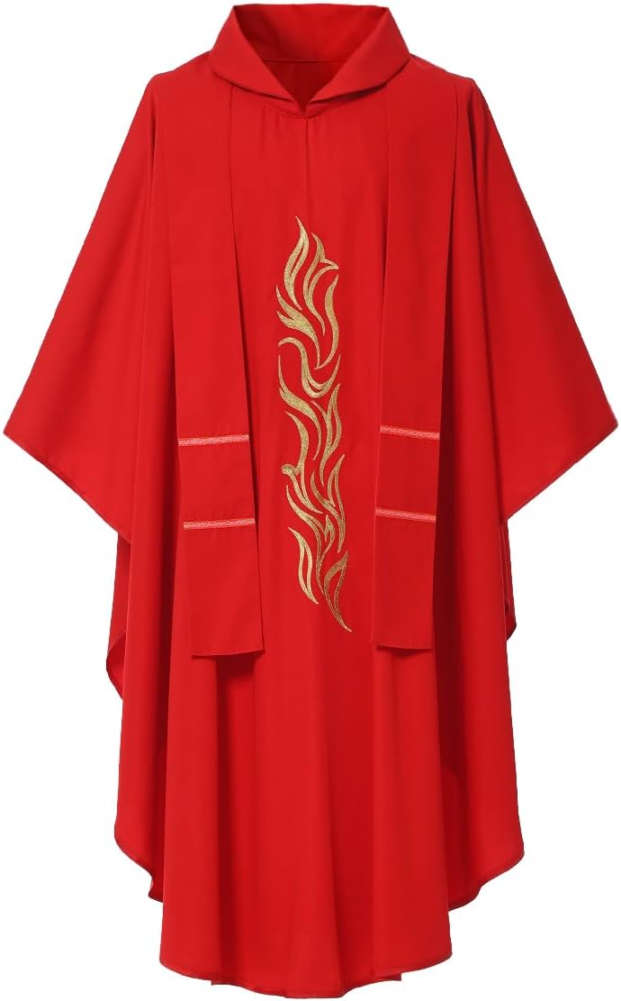 BLESSUME Church Priest Red Chasuble Vestments