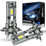 JOSHF H7 Bombilla Led, Anti-Error CSP 120W 30000LM +700% Brillo 6500K Faro Blanco para Coche y Moto, 2023 Mejora de la Bombilla Halógena de Reemplazo y Xenon-1:1 Mini Kit Led H7, DC12V, 2 Bombillas