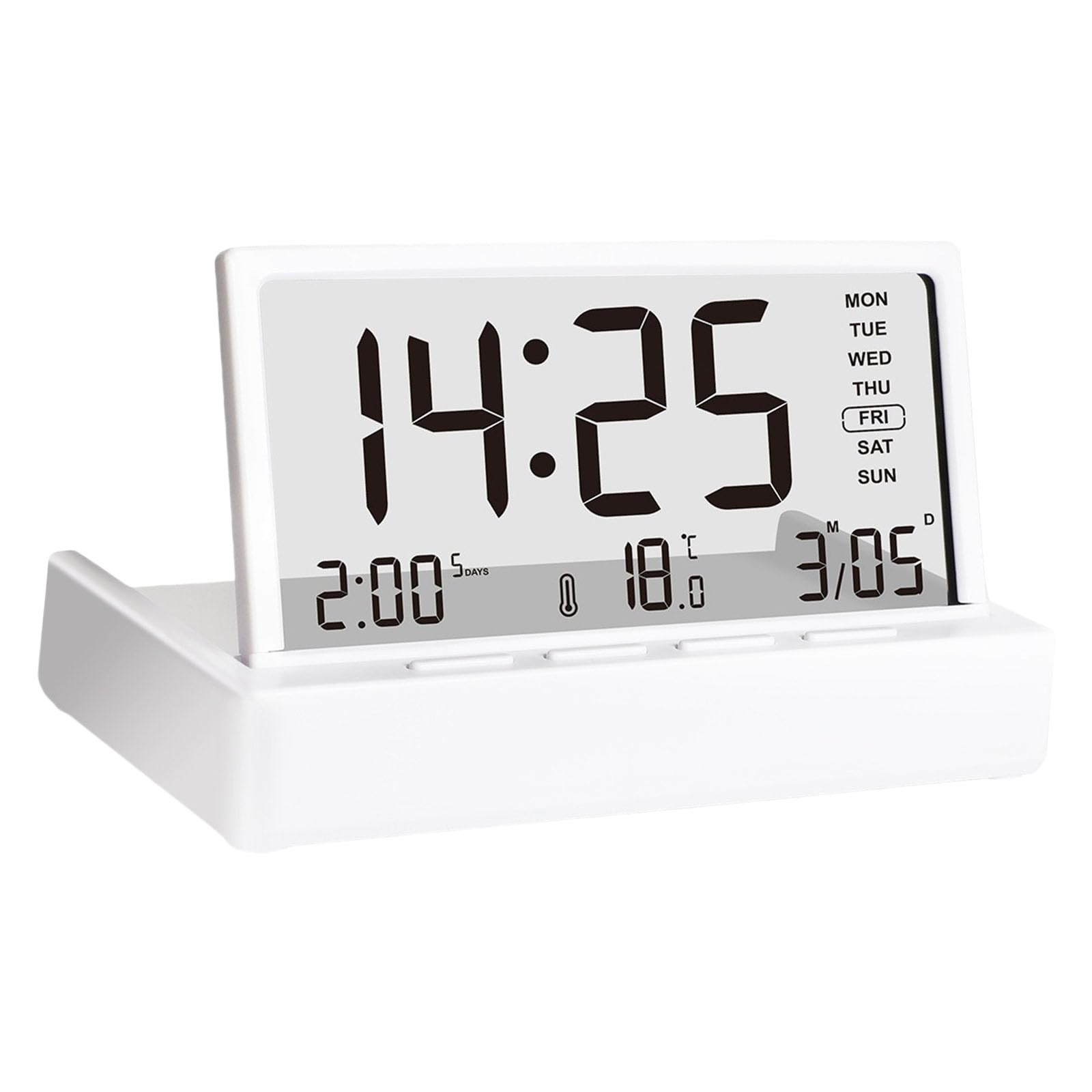 Gkyqve Multicolor Foldable Digital Alarm Clock With Temperature Date Display Clear Lcd For Bedroom Nightstands Foldable Digital Alarm Clock With Temperature
