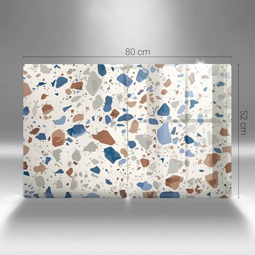 Planche à découper protège-plaque Wallfluent en verre trempé style pierre