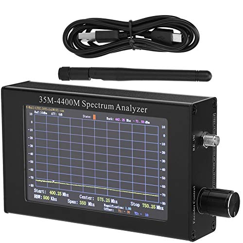 Analizador de Espectro, 35M-4400Mhz Analizador de Espectro de Mano 2.4Gwifi Adecuado para Control Remoto de Juguete Walkie-Talkie Aleaci�n de Aluminio de Espectro Port�til