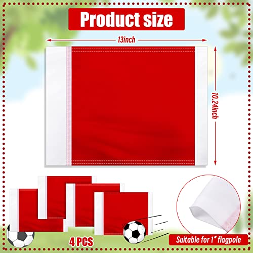 4 Pieces Red Replacement Soccer Corner Flags Referee Flags Soccer Poles Portable Soccer Football Field Corner Flags Soccer Training Equipment For Training Soccer Field Fitness Training And Practice #TOP2