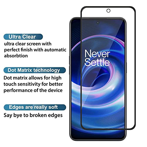 Image of (Pack of 1 Tempered Glass Compatible for OnePlus 10R / OnePlus 10T 5G | Edge to Edge Coverage Screen Protector Guard | Full Screen Protector