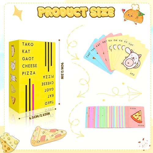 Image of Tickles Tako Kat Gaot Cheese Pizza Naughty Party Card Fun Family, Travel & Night Game for Kids & Adults (Ages: 7+ Years, Players: 2-8)