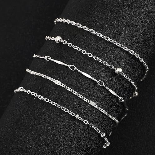 Image of Fesciory 14K Gold Plated Ankle Bracelets Sets For Women, Adjustable Layered Infinite Anklet, Summer Beach Butterfly Star Foot Chain Jewelry Gifts