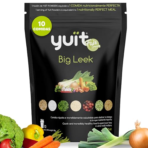 YUÏT - Batidos Sustitutivos de Comida - 10 Raciones - Sin Gluten, Comida Real y Saludable Vegana - +34g de Alta Proteína (1kg - Verduras)