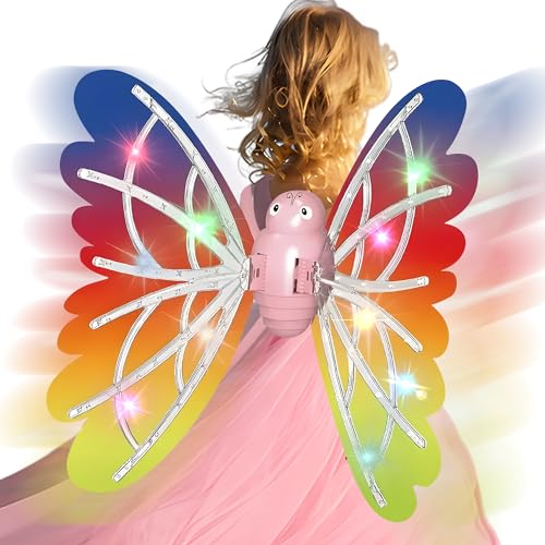 ROHSCE Electric Fairy Butterfly Wings Moving with LED Lights and