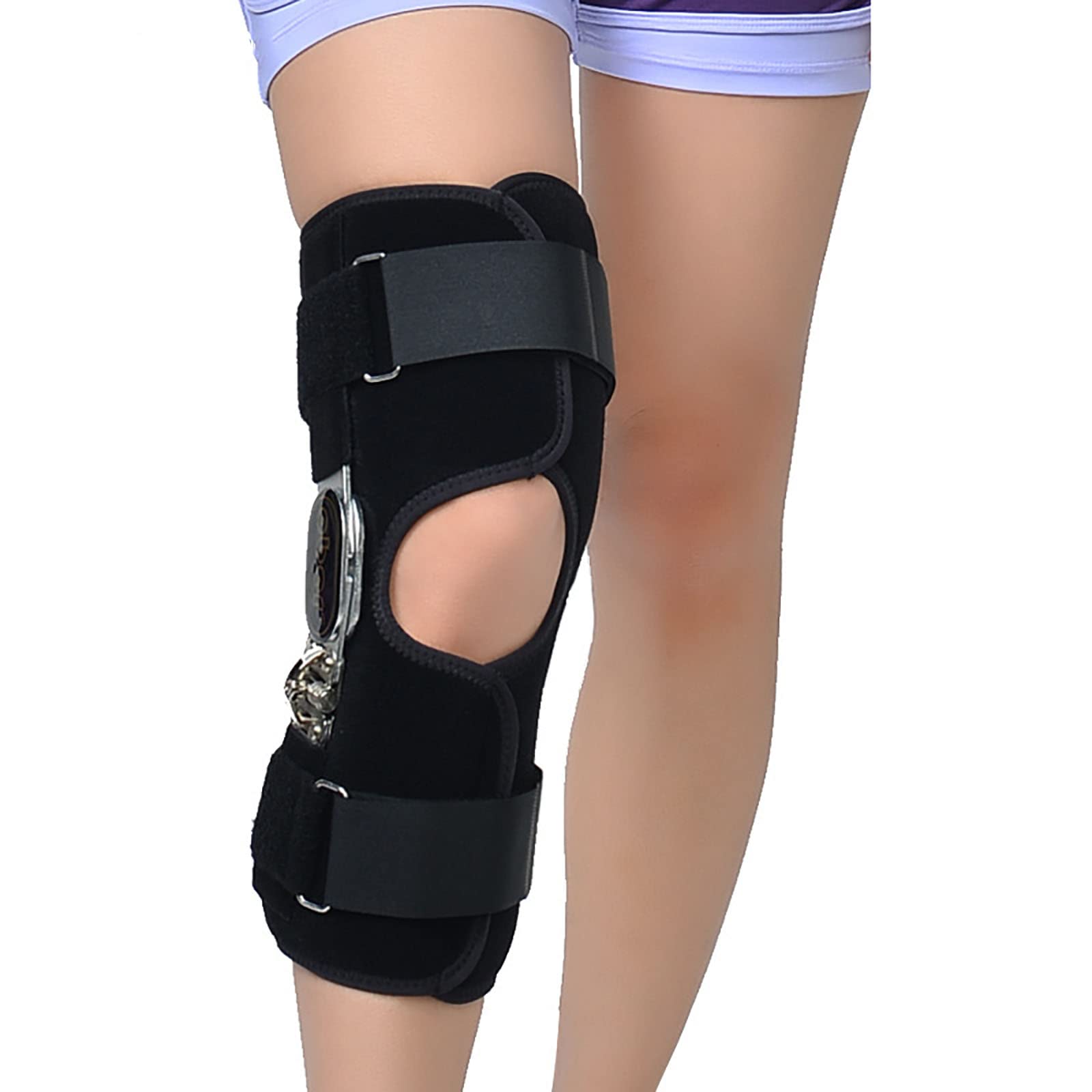 Tutore di Supporto per Ginocchio con Cerniere Doppie, Tutore per Il Fissaggio del Ginocchio, Ortesi per Ginocchio Varo E Valgo, Tutore per Ginocchio per Osteoartrite, LAT