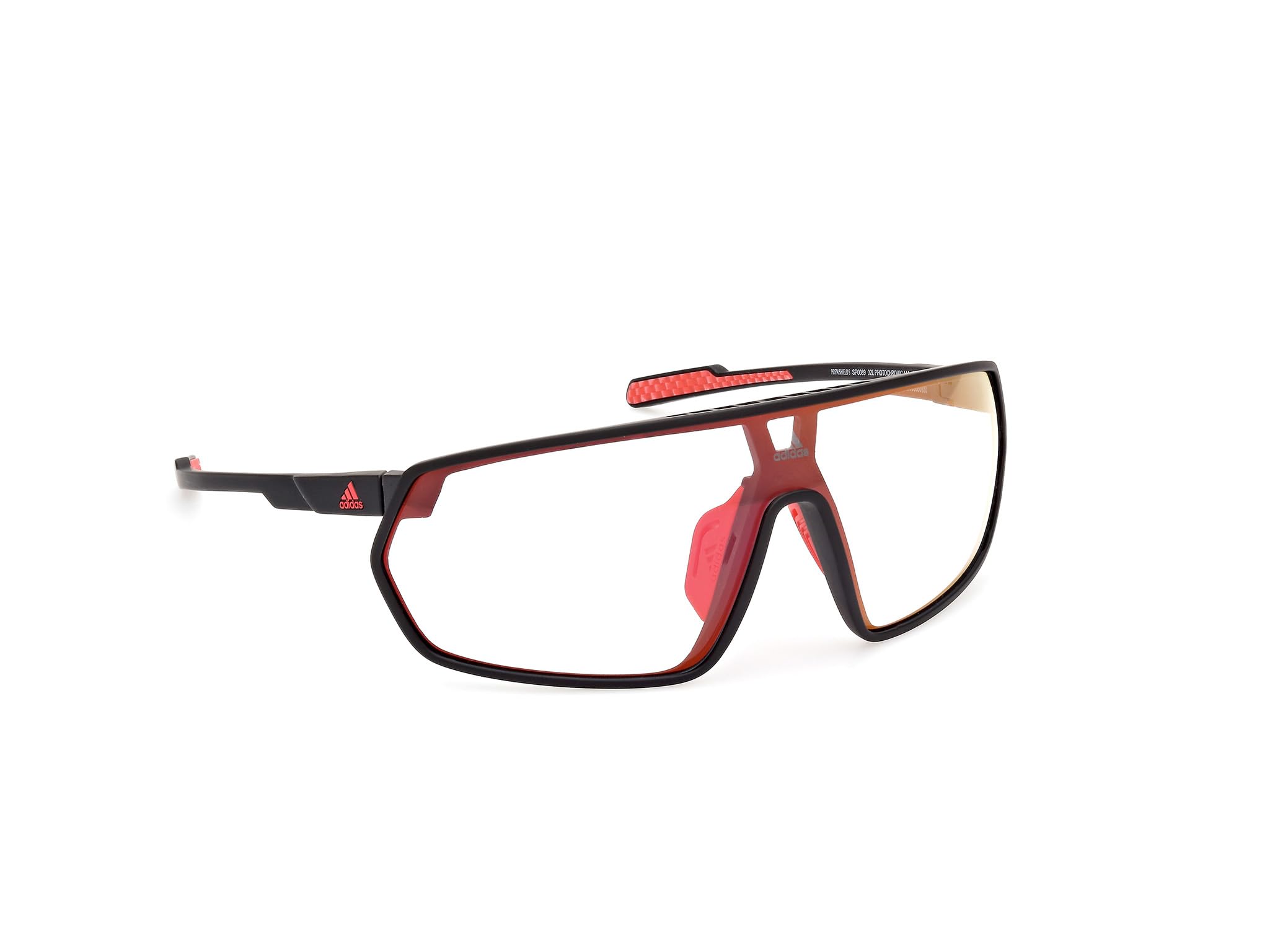 Adidas Sport SP0089 Okulary przeciwsłoneczne dla mężczyzn i kobiet, cienkie i lekkie sportowe okulary przeciwsłoneczne, kształt soczewki ekranowej, w zestawie etui Roviex, fotochromowe lustrzane
