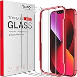 TOZO Compatible for iPhone 13 and Compatible for iPhone 13 Pro Screen Protector 6.1 inch 3 Pack Premium Tempered Glass 0.26mm 9H Hardness 2.5D Film Easy Install 6.1 inch