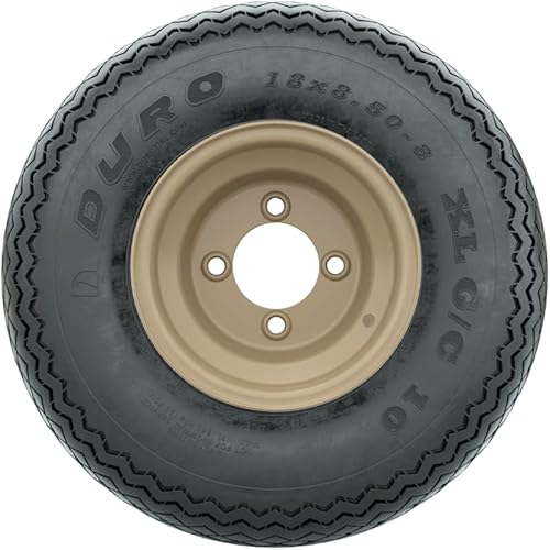 Miniatura 2 de GTW Combo de ruedas y neumáticos para carrito de golf de 8 pulgadas  GTW Stone Steel Wheels on 18x8.5-8 Duro Sawtooth Street Neumáticos  Juego de 4