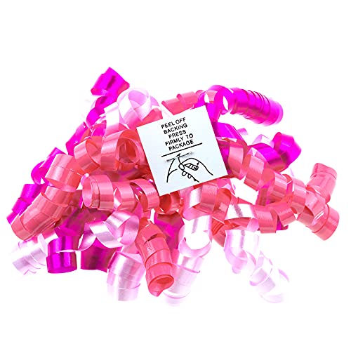 Wrapaholic 12-Count Self-Adhesive Curly Bows Gift Wrap Accessory - Fushcia/Pink Mixed Color Combinations, Perfect For Christmas, Birthday, Holiday, Party Favors Decorations #TOP1