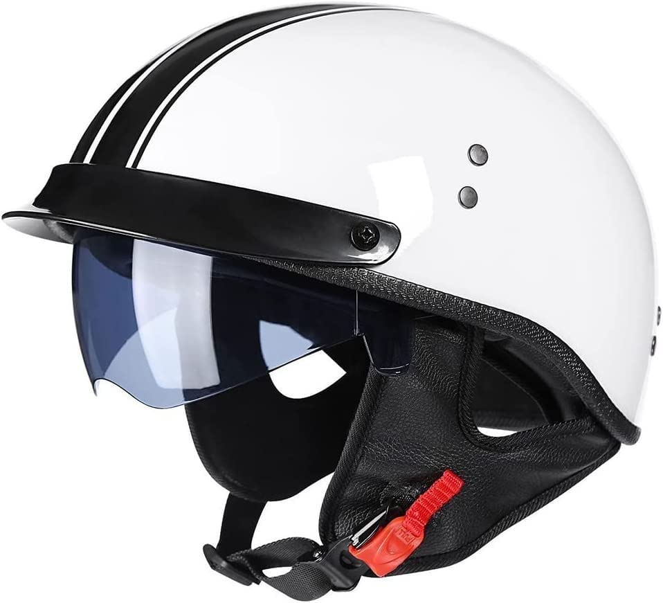Casco Moto Jet Sebasty Retrò Con Occhiali Incorporati – ECE, Unisex, Taglia L, Per Scooter E Chopper - 2