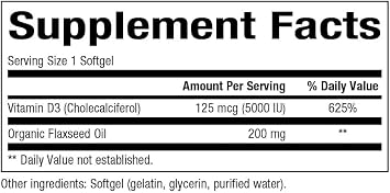 Vitamin D3 5000 IU 180 softgels