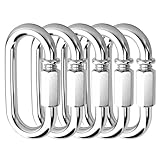 Wlikn カラビナ リンクバックル 304ステンレス鋼 耐荷重500KG 5個セット スナップフック クイックリンク 多機能 防錆 アウトドア キャンプ キーリング 接続金具 鎖チェーン 固定 ブランコ 屋外用 (XL)