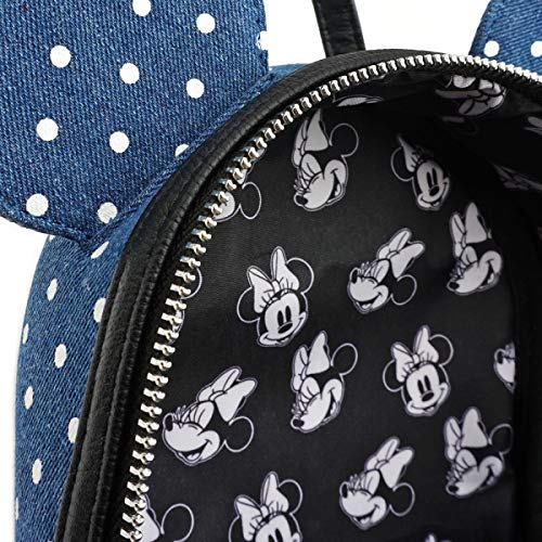 Loungefly x Minnie Mouse Denim Polka Dot Mini Backpack (One Size, Multicolored)2
