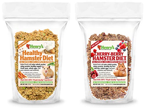 Henry’s Hamster Food Combo: All-Natural & Soy-Free - 1 Veggie and 1 Cherry-Berry, 8 Ounces