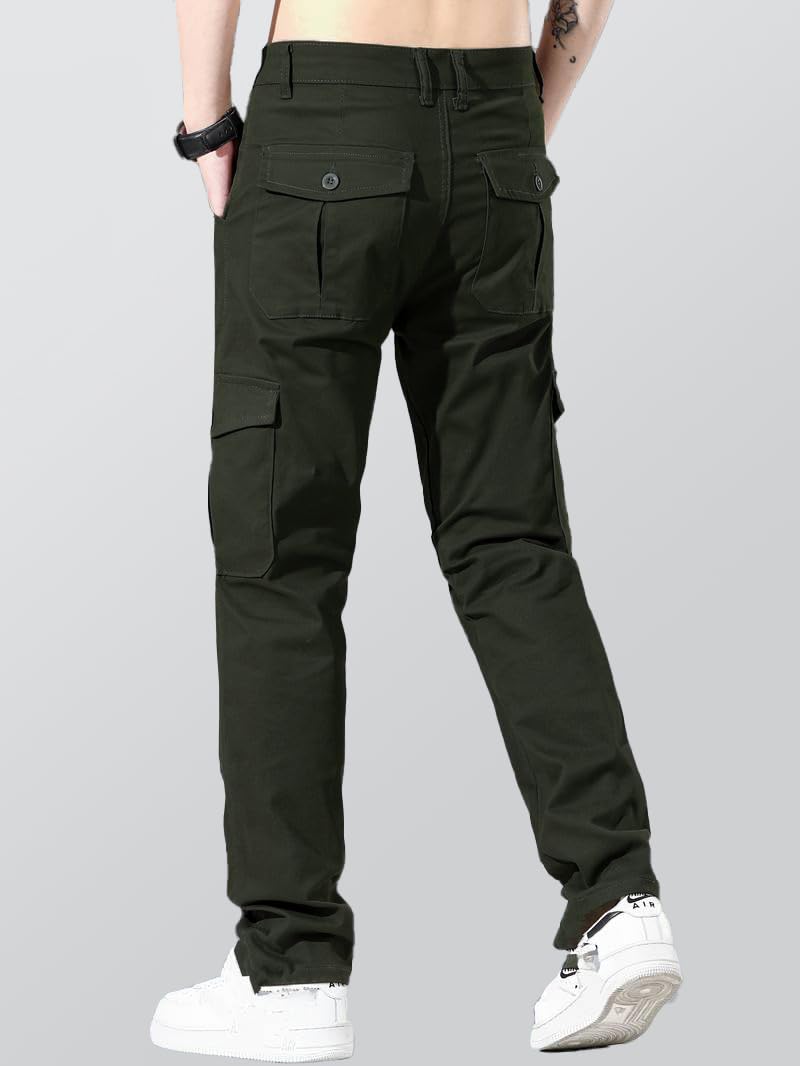 TOPLOT Pantaloni cargo da uomo in cotone || Cargo per gli uomini || Cargo a gamba dritta per uomo || Pantaloni casual da uomo (5212)