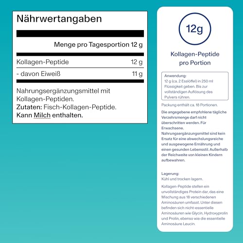 Vital Proteins Marine Collagen 221g – Fisch-Kollagen-Peptide – schöne Haut, Haare & Nägel – geschmacksneutrales Kollagenpulver – hydrolysiertes Meereskollagen Typ 1 & 3