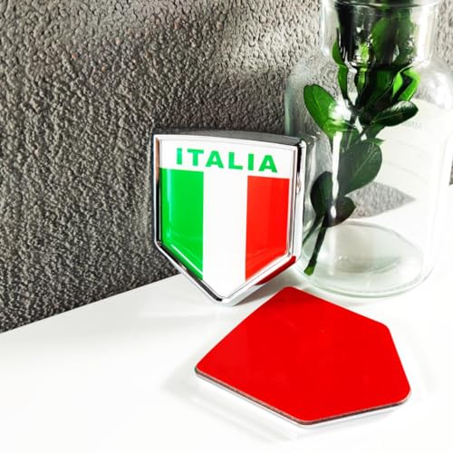 Image of Newperlite Italy Flag Decal Sticker Car Emblem Italian Flag Car Decoration Accessories Chrome Shield for Truck Vehicles Cars, 2 Pack