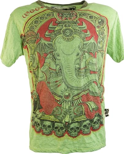GURU SHOP Weed T-Shirt - Elefant Grün, Herren, Ganesh Grün,...