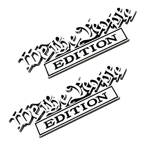 Image of 2X WE The People Edition Emblem 3D Badge Sticker Decal Compatible with Vehicle, Truck, SUV, Door Decoration (Chrome Black)