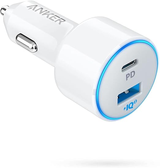 USB C Car Charger, Anker 49.5W PowerDrive Speed+ 2 Car Adapter with One 30W PD Port for MacBook Pro/Air, iPad Pro, iPhone 14 13 12 Pro Max, Galaxy