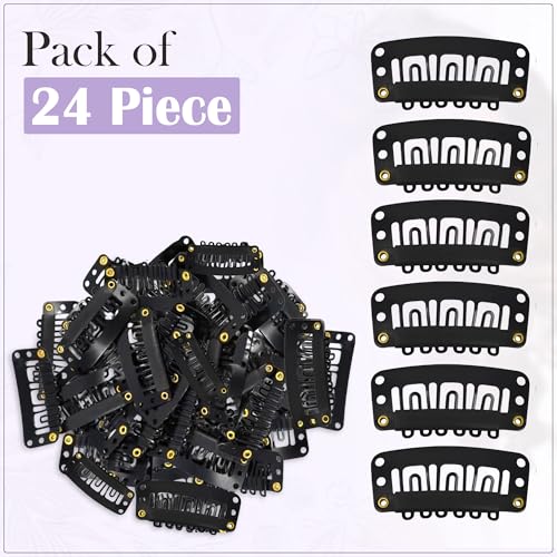 Image of GLUN Pack of 36 Hair Extension Clips for Women, Chunni or Dupatta & Hair Clip Strong Snap, Wig Clips for Hair Patches, Extensions, Secure Hair Accessories