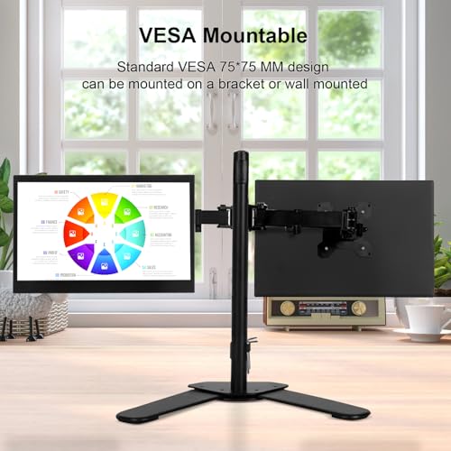 Image of 13.3 inch Touchscreen Portable Monitor, 1080P FHD IPS Display, USB-C & HDMI Plug-and-Play, Dual Speakers, Smart Cover & VESA Mount, External Monitor for Laptop, PC, Smartphone & Game Consoles