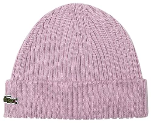 Lacoste Essentials Ribbed Wool Beanie Albizia Pink